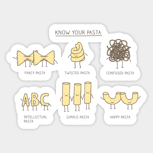 know your pasta Pun Sticker TeePublic
